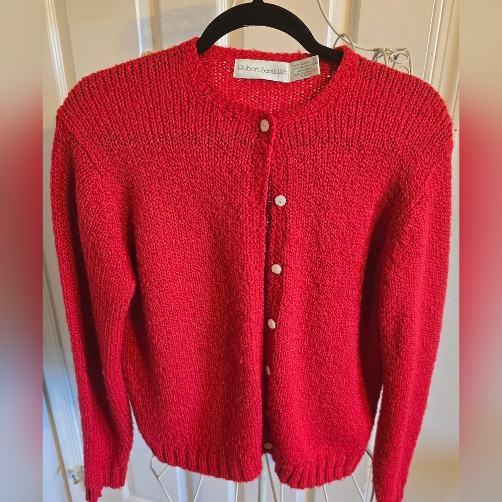Red Cardigan Sweater